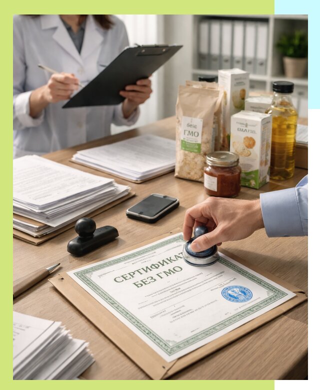 Получение сертификата Без ГМО для продукции в Петергофе